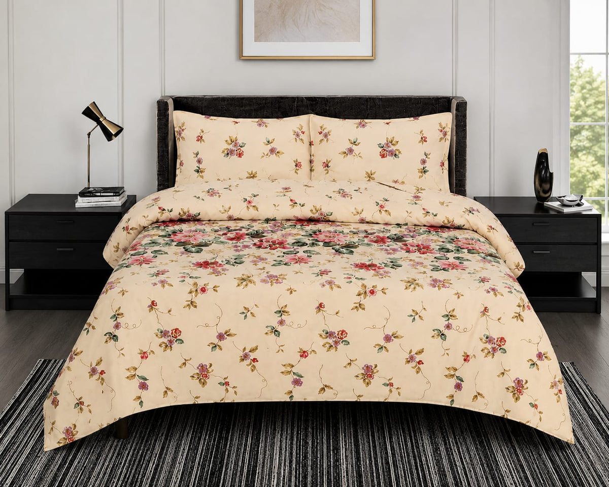 Cotton Virsa Floral Bedsheet Set — 3 & 4 Piece | Al-Wali
