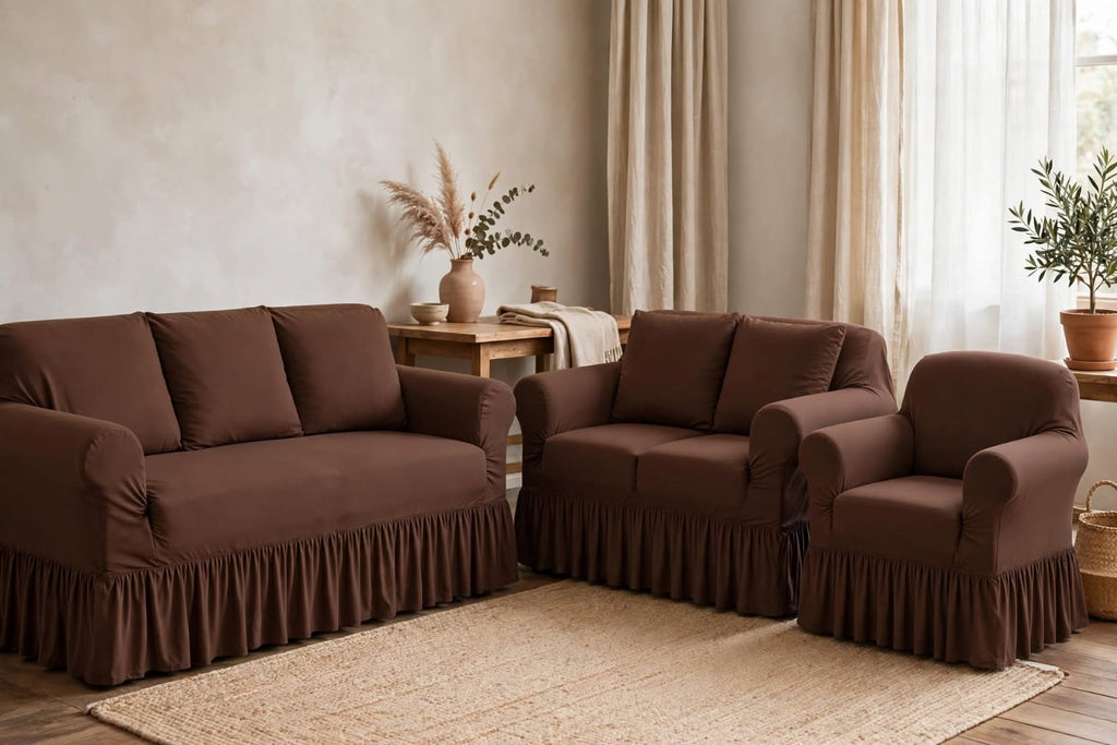 Sofa Cover Set Grey - Living Room View