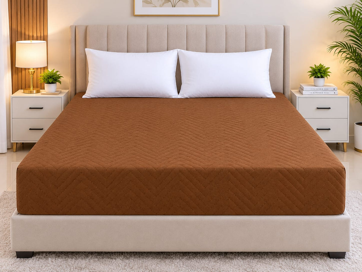 Waterproof Mattress Protector Brown - Plain View