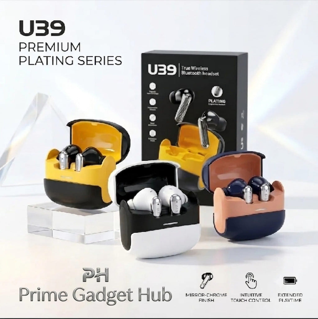 U39 Pro TWS Earbuds – Premium Plating Series | 3 Colors | True Wireless Bluetooth