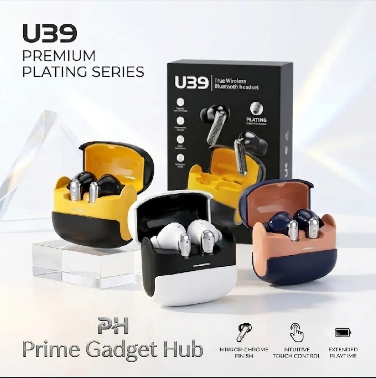 U39 Pro TWS Earbuds – Premium Plating Series | 3 Colors | True Wireless Bluetooth