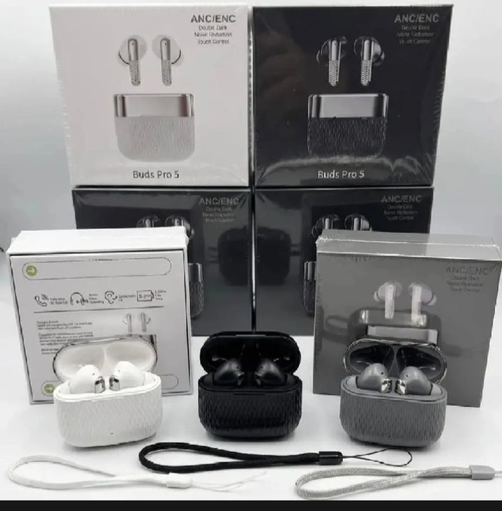 Buds Pro 5 all 3 colors White Black Gray with boxes