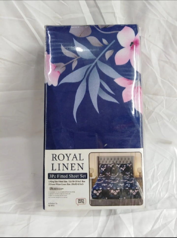 Royal Linen 3Pc Fitted Sheet Set packaging